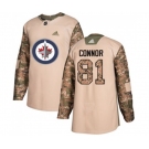 Youth Adidas Winnipeg Jets #81 Kyle Connor Authentic Camo Veterans Day Practice NHL Jersey