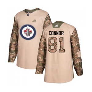Youth Adidas Winnipeg Jets #81 Kyle Connor Authentic Camo Veterans Day Practice NHL Jersey