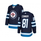 Youth Adidas Winnipeg Jets #81 Kyle Connor Authentic Navy Blue Home NHL Jersey