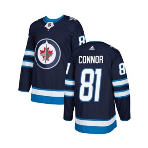 Youth Adidas Winnipeg Jets #81 Kyle Connor Authentic Navy Blue Home NHL Jersey