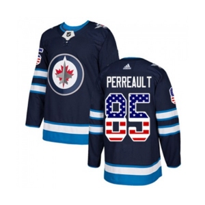Youth Adidas Winnipeg Jets #85 Mathieu Perreault Authentic Navy Blue USA Flag Fashion NHL Jersey