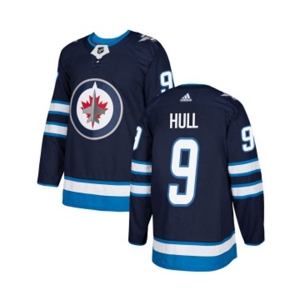 Youth Adidas Winnipeg Jets #9 Bobby Hull Authentic Navy Blue Home NHL Jersey