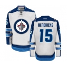 Youth Reebok Winnipeg Jets #15 Matt Hendricks Authentic White Away NHL Jersey