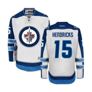Youth Reebok Winnipeg Jets #15 Matt Hendricks Authentic White Away NHL Jersey