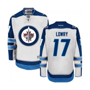 Youth Reebok Winnipeg Jets #17 Adam Lowry Authentic White Away NHL Jersey