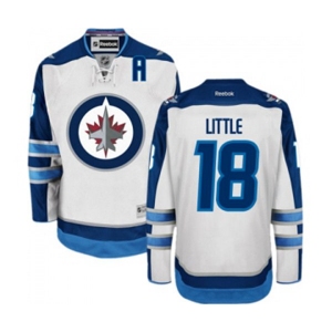 Youth Reebok Winnipeg Jets #18 Bryan Little Authentic White Away NHL Jersey