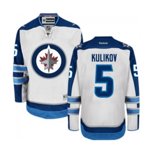 Youth Reebok Winnipeg Jets #5 Dmitry Kulikov Authentic White Away NHL Jersey