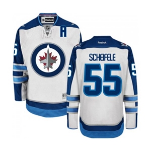 Youth Reebok Winnipeg Jets #55 Mark Scheifele Authentic White Away NHL Jersey