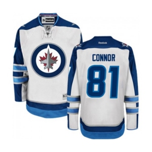 Youth Reebok Winnipeg Jets #81 Kyle Connor Authentic White Away NHL Jersey