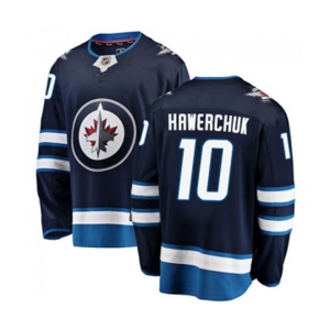 Youth Winnipeg Jets #10 Dale Hawerchuk Fanatics Branded Navy Blue Home Breakaway NHL Jersey