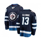 Youth Winnipeg Jets #13 Teemu Selanne Fanatics Branded Navy Blue Home Breakaway NHL Jersey