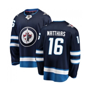 Youth Winnipeg Jets #16 Shawn Matthias Fanatics Branded Navy Blue Home Breakaway NHL Jersey