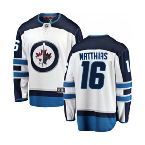Youth Winnipeg Jets #16 Shawn Matthias Fanatics Branded White Away Breakaway NHL Jersey
