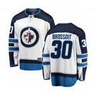 Youth Winnipeg Jets #30 Laurent Brossoit Fanatics Branded White Away Breakaway NHL Jersey