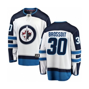 Youth Winnipeg Jets #30 Laurent Brossoit Fanatics Branded White Away Breakaway NHL Jersey