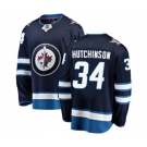 Youth Winnipeg Jets #34 Michael Hutchinson Fanatics Branded Navy Blue Home Breakaway NHL Jersey