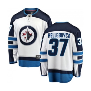 Youth Winnipeg Jets #37 Connor Hellebuyck Fanatics Branded White Away Breakaway NHL Jersey