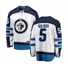 Youth Winnipeg Jets #5 Dmitry Kulikov Fanatics Branded White Away Breakaway NHL Jersey