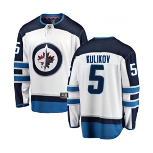 Youth Winnipeg Jets #5 Dmitry Kulikov Fanatics Branded White Away Breakaway NHL Jersey