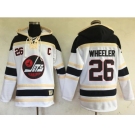 Men's Winnipeg Jets #26 Blake Wheeler White Sawyer Hooded Sweatshirt Stitched NHL Jersey