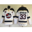 Men's Winnipeg Jets #33 Dustin Byfuglien White Sawyer Hooded Sweatshirt Stitched NHL Jersey