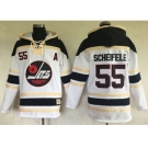 Men's Winnipeg Jets #55 Mark Scheifele White Sawyer Hooded Sweatshirt Stitched NHL Jersey