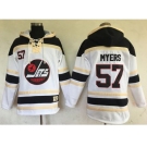 Men's Winnipeg Jets #57 Tyler Myers White Sawyer Hooded Sweatshirt Stitched NHL Jersey