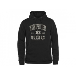 Men's Winnipeg Jets Black Camo Stack Pullover Hoodie