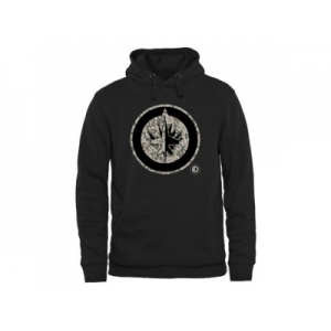 Men's Winnipeg Jets Black Rink Warrior Pullover Hoodie