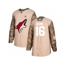 Men Adidas Phoenix Coyotes #16 Max Domi Camo Authentic 2017 Veterans Day Stitched NHL Jersey