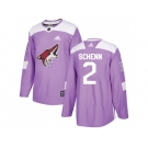 Men Adidas Phoenix Coyotes #2 Luke Schenn Purple Authentic Fights Cancer Stitched NHL Jersey