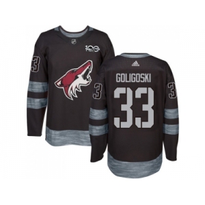 Men Adidas Phoenix Coyotes #33 Alex Goligoski Black 1917-2017 100th Anniversary Stitched NHL Jersey