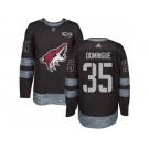 Men Adidas Phoenix Coyotes #35 Louis Domingue Black 1917-2017 100th Anniversary Stitched NHL Jersey