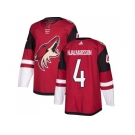 Men Adidas Phoenix Coyotes #4 Niklas Hjalmarsson Maroon Home Authentic Stitched NHL Jersey