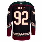 Men Arizona Coyotes #92 Logan Cooley Adidas Authentic Alternate Jersey black