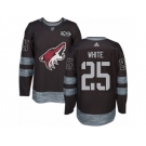 Men's Adidas Arizona Coyotes #25 Ryan White Authentic Black 1917-2017 100th Anniversary NHL Jersey