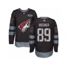 Men's Adidas Arizona Coyotes #89 Mikkel Boedker Authentic Black 1917-2017 100th Anniversary NHL Jersey