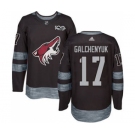 Men's Arizona Coyotes #17 Alex Galchenyuk Black 1917-2017 100th Anniversary Stitched Hockey Jersey