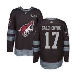 Men's Arizona Coyotes #17 Alex Galchenyuk Black 1917-2017 100th Anniversary Stitched Hockey Jersey