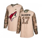 Men's Arizona Coyotes #17 Alex Galchenyuk Camo 2017 Veterans Day Stitched Hockey Jersey