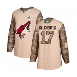 Men's Arizona Coyotes #17 Alex Galchenyuk Camo 2017 Veterans Day Stitched Hockey Jersey