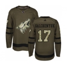 Men's Arizona Coyotes #17 Alex Galchenyuk Green Salute to Service Stitched Hockey Jersey