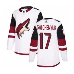 Men's Arizona Coyotes #17 Alex Galchenyuk White Road Stitched Hockey Jersey