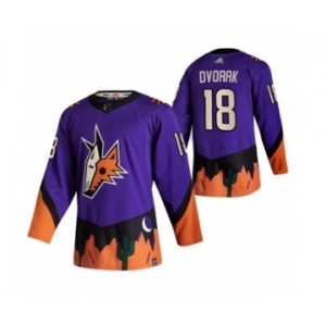 Men's Arizona Coyotes #18 Christian Dvorak Purple 2020-21 Reverse Retro Alternate Hockey Jersey