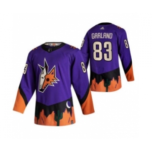 Men's Arizona Coyotes #83 Conor Garland Purple 2020-21 Reverse Retro Alternate Hockey Jersey