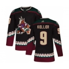 Men's Arizona Coyotes #9 Clayton Keller Black Alternate Stitched Hockey Jersey