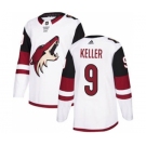 Men's Arizona Coyotes #9 Clayton Keller White Road Stitched Hockey Jersey