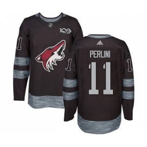 Men's Coyotes #11 Brendan Perlini Black 1917-2017 100th Anniversary Stitched Hockey Jersey