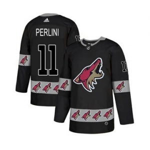 Men's Coyotes #11 Brendan Perlini Black Team Logo Fashion Stitched Hockey Jersey