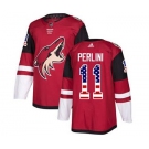 Men's Coyotes #11 Brendan Perlini Maroon Home USA Flag Stitched Hockey Jersey